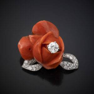 CARTIER <br> Rosebud Brooch